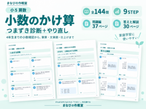 小５算数 小数のかけ算｜つまずき診断＋９STEPやり直し・全１４４問