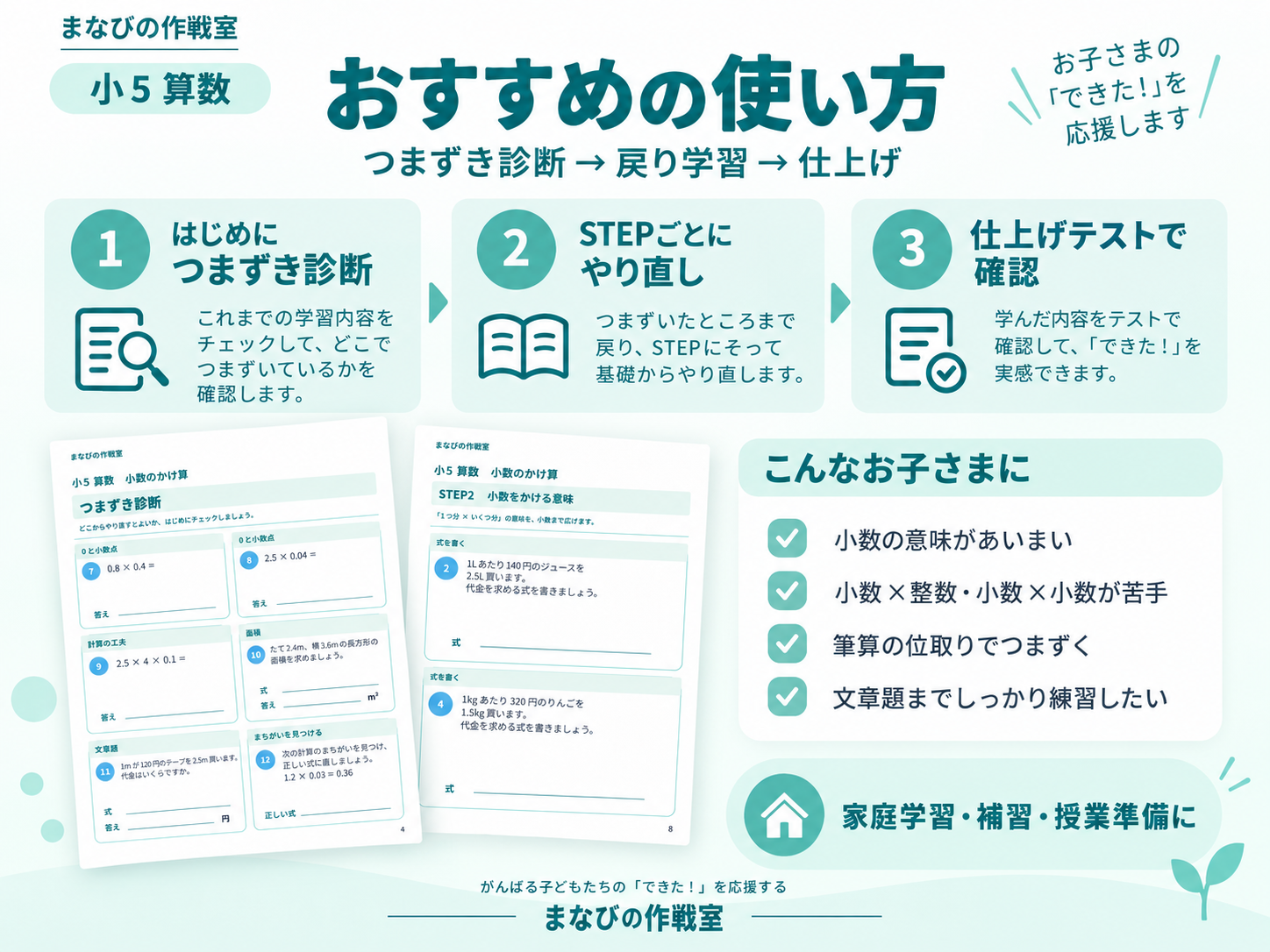 小5算数 小数のかけ算|つまずき診断+9STEPやり直し・全144問 - 画像 (4)